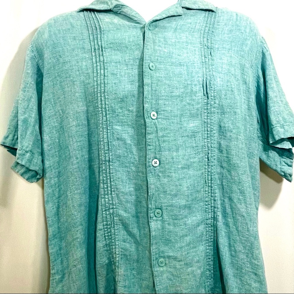 Haggar Short Sleeved Buttoned Linen Shirt